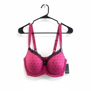 Elegant Pink Bra with Black Accents